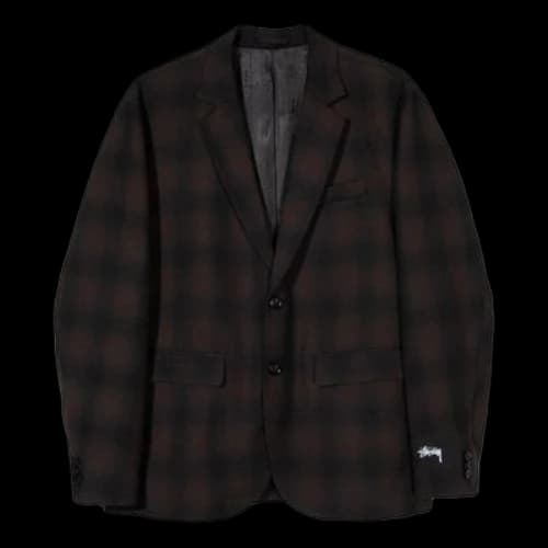 Stussy Shadow Plaid Sport Coat 'Black'