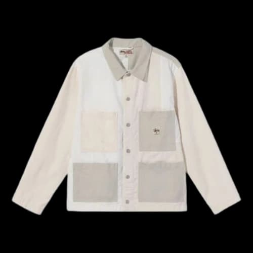 Stussy Panel hore Jacket Loose Splicing Sports Unisex White