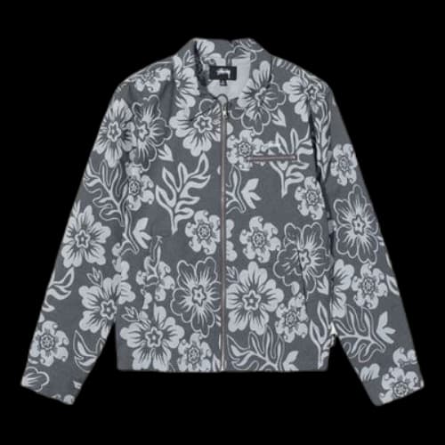 Stussy Hawaiian Zip Jacket Black Printing Zipper Unisex