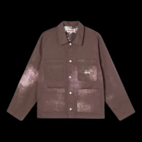 Stussy White Long Sleeves Jacket Unisex Brown
