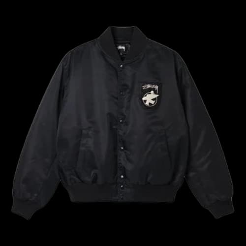 Stussy Unisex Surfman Stadium Bomber Jacket Black