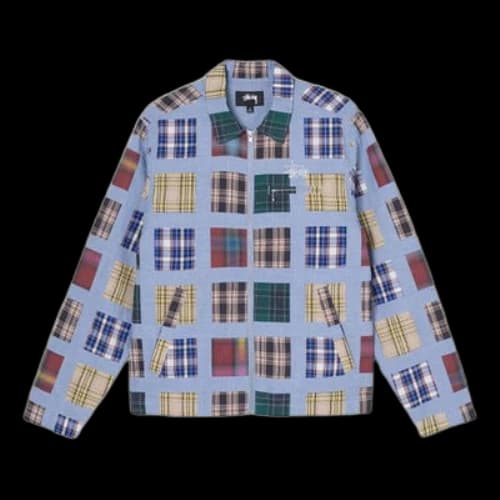 Stussy Splicing Plaid Zipper Jacket Unisex Splicing