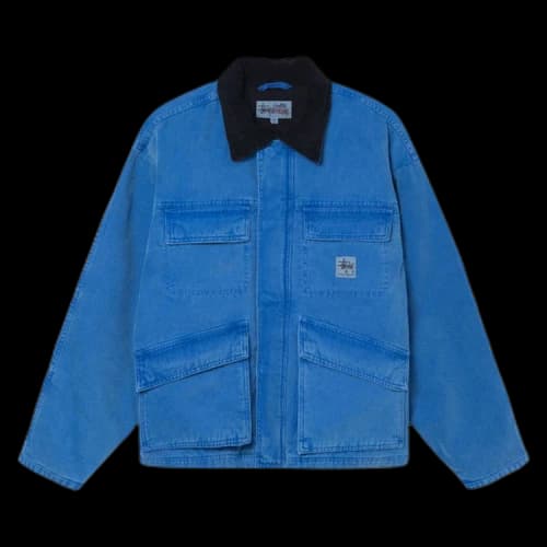 Stussy Washed Canvas Shop Jacket Blue