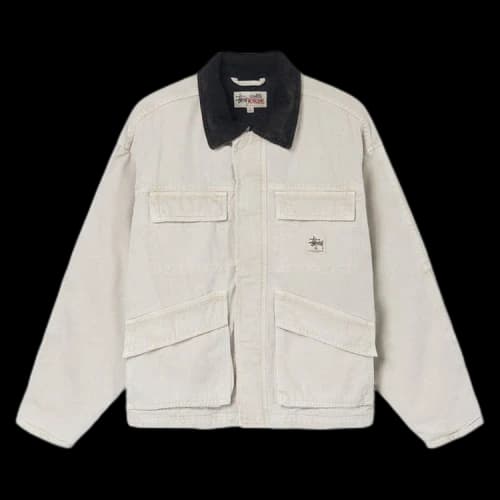 Stussy Washed Canvas Shop Jacket Bone