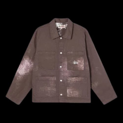 Stussy Spot Bleach Jacket Unisex Brown