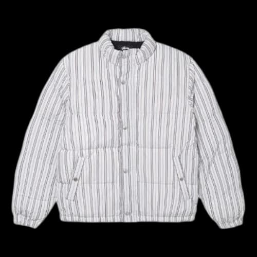 Stussy Stripe Down Puffer Jacket 'Bone'