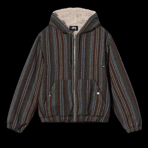 Stussy Wool Stripe Work Jacket 'Olive'