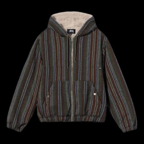 Stussy Wool Stripe Work Jacket 'Brown'
