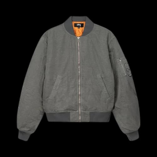 Stussy Dyed Nylon Bomber 'Charcoal'