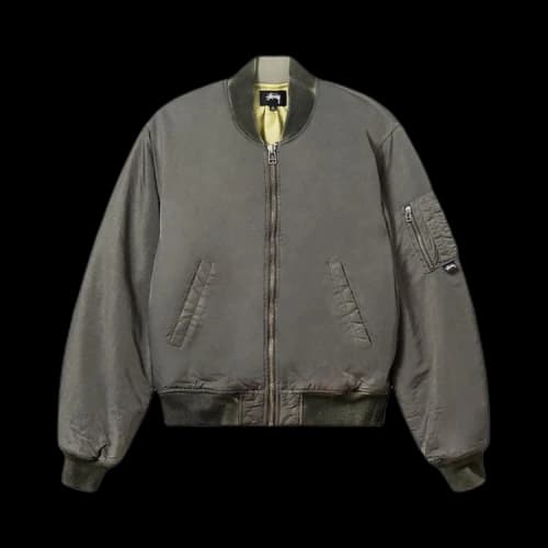 Stussy Dyed Nylon Bomber Jacket Olive