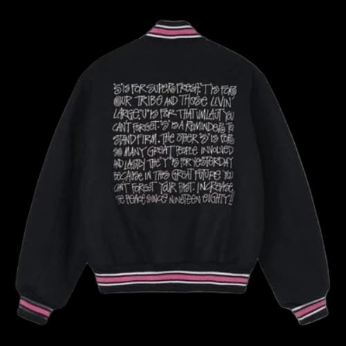 Stussy S Talk Melton Varsity Jacket 'Black'