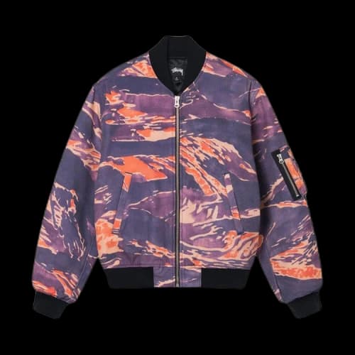 Stussy Tigris Canvas Bomber Jacket Purple