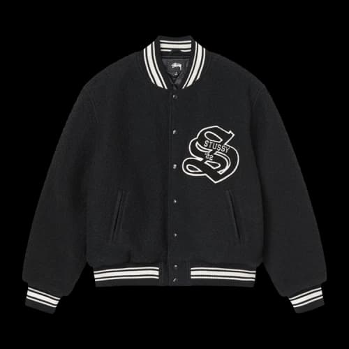 Stussy Casentino Wool Varsity Jacket 'Black'