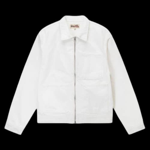 Stussy Denim Zip Work Jacket Bone