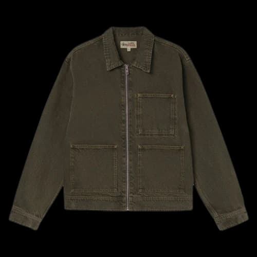 Stussy Denim Zip Work Jacket Olive