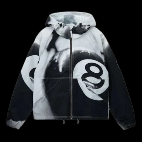 Stussy 8 Ball Beach Shell Jacket 'Grayscale'