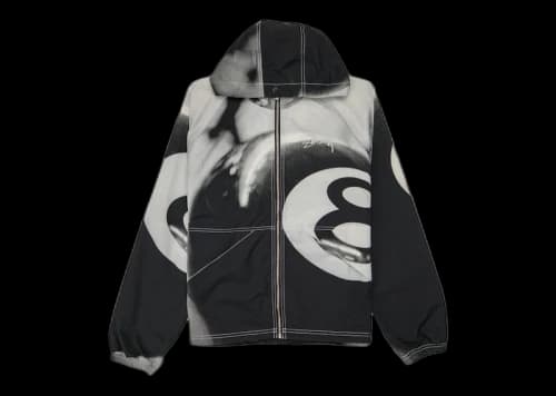 Stussy 8 Ball Beach Shell Jacket Grayscale