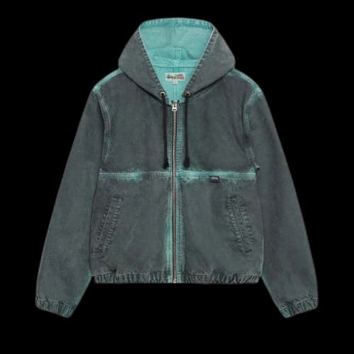 Stussy Spray Dye Hooded Work Jacket Black