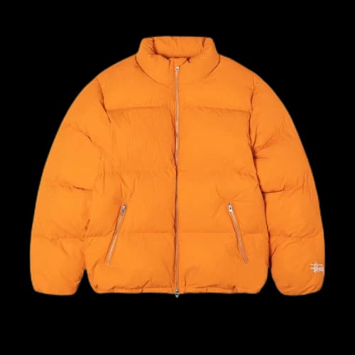 Stussy Nylon Down Puffer Jacket Orange