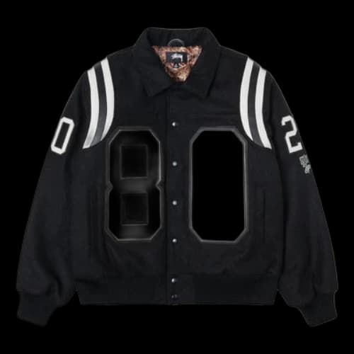 Stussy 80 Wool Varsity Jacket 'Black'