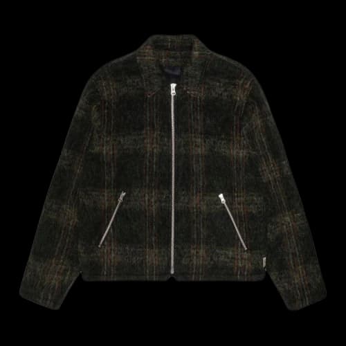 Stussy Mohair Club Jacket 'Olive Plaid'