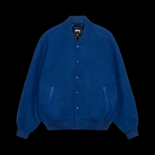 Stussy Sport Melton Varsity Jacket 'Royal'