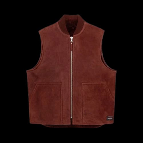 Stussy Shearling Workgear Vest Burgundy