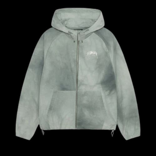 Stussy Beach Shell Wave Dye Zip Hoodie 'Sage'