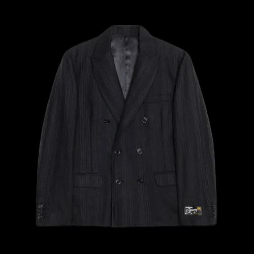 Stussy Stitch Stripe Double Breasted Blazer 'Black'