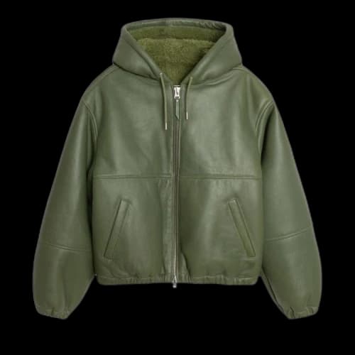 Stussy Shearling Hooded Work Jacket Green
