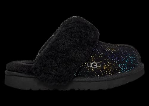 UGG Cozy II Shimmer Sky Slipper Black Rainbow Metallic (Kids)
