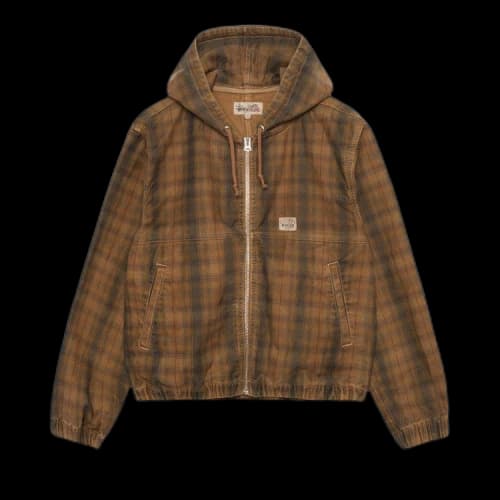 Stussy Unlined Plaid Work Jacket Brown