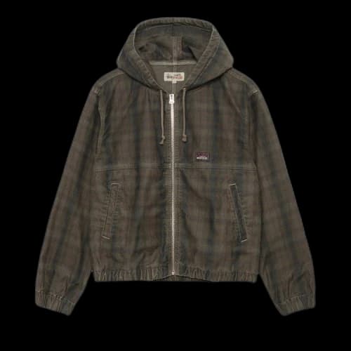 Stussy Plaid Unlined Work Jacket Olive