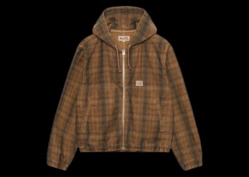 Stussy Unlined Plaid Work Jacket Brown