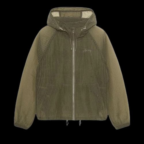 Stussy Beach Ripstop Transparent Shell Jacket Olive