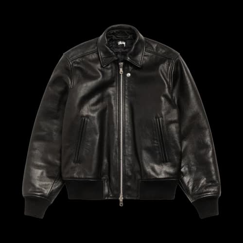 Stussy Leather Flight Jacket 'Black'