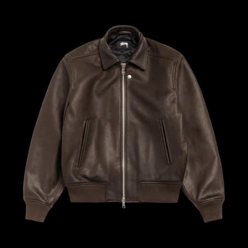 Stussy Leather Flight Jacket 'Dark Brown'