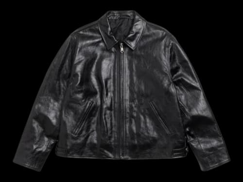 Stussy Garage Leather Jacket Black