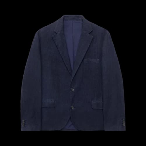 Stussy Textured Linen Blazer Navy