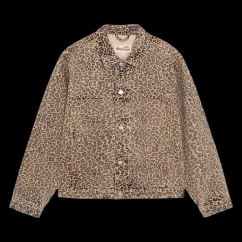 Stussy Trucker Jacket Denim 'Leopard'