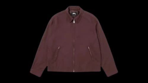 Stussy Gabardine Garage Jacket Maroon