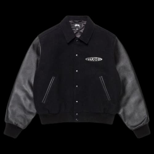 Stussy Globe Varsity Jacket Jacket Black