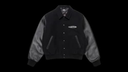 Stussy Globe Varsity Jacket Jacket Black