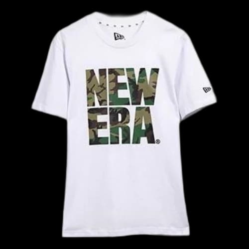 New Era Camouflage Round Neck Cozy Short Sleeve Hip Hop White