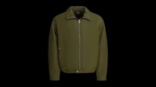 Stussy Pile Lined Zip Jacket Green