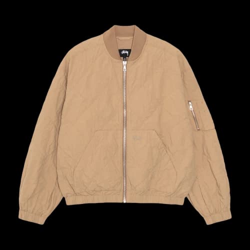 Stussy Lightweight Cotton Bomber Jacket Khaki