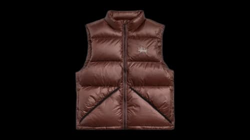 Stussy Micro Ripstop Down Vest Brown