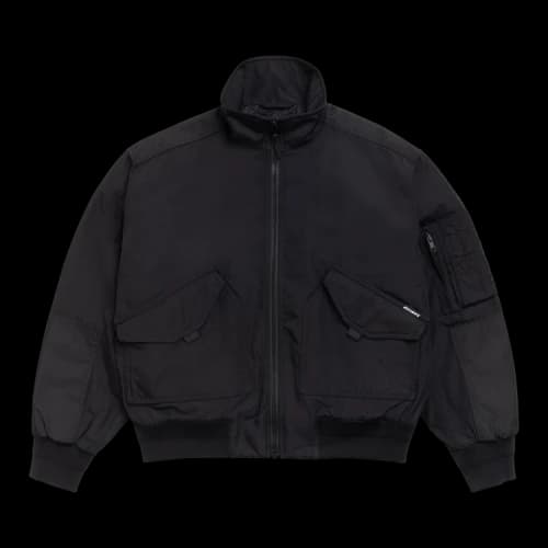 Stussy Mock Neck Flight Bomber Jacket Black