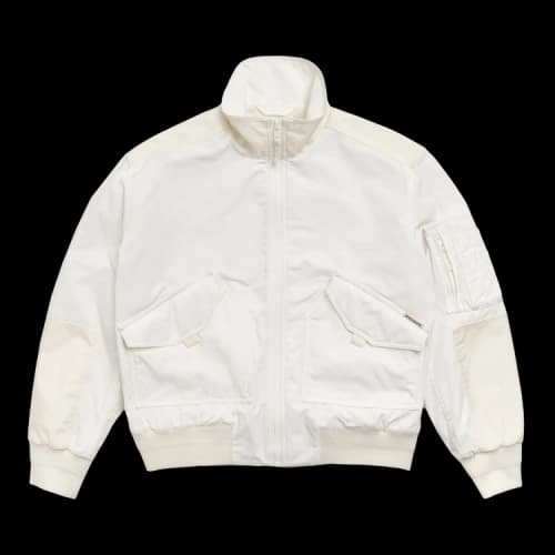 Stussy Mock Neck Flight Bomber Jacket White