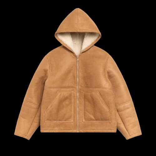 Stussy Shearling Hooded Jacket 'Tan'